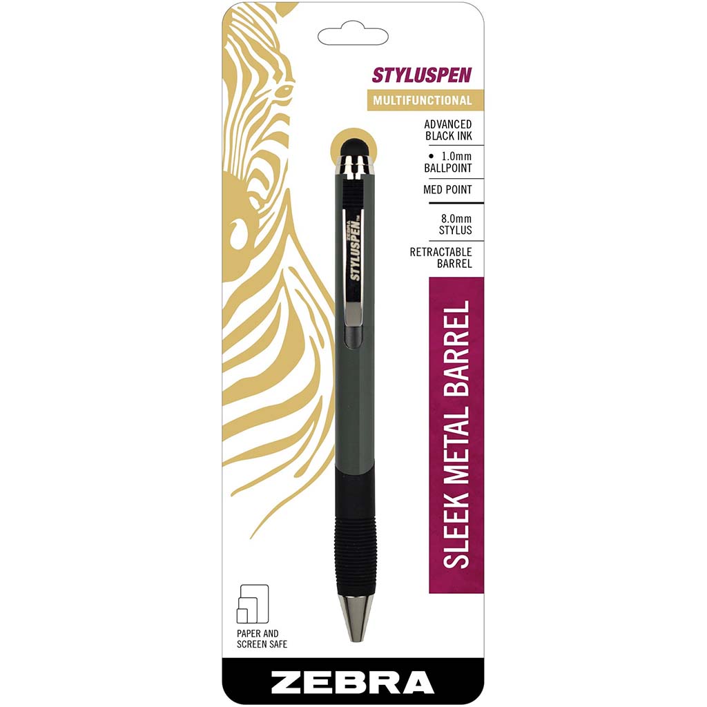 Zebra Retractable Stylus Pen Orange