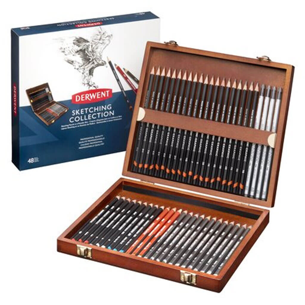 Derwent Sketching Pencils 48 Wooden Box