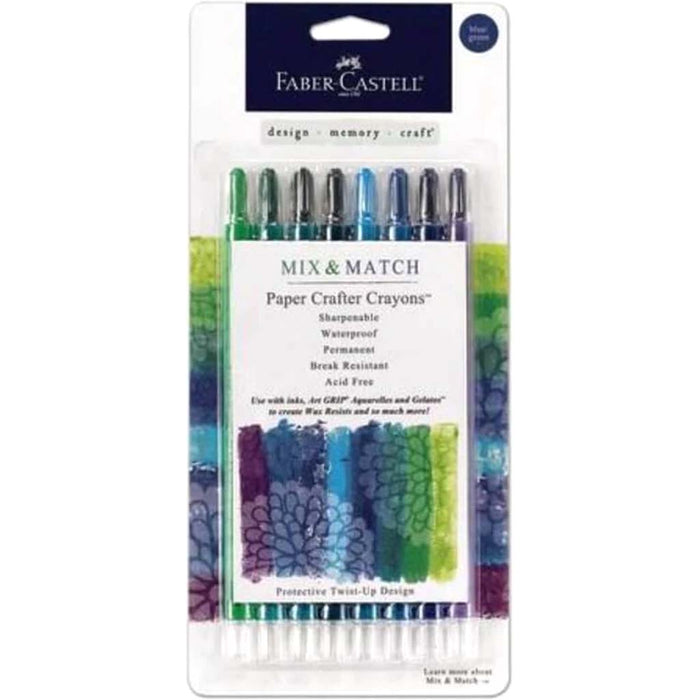 Blue and Green Mix & Match Paper Crafter Crayons 8ct