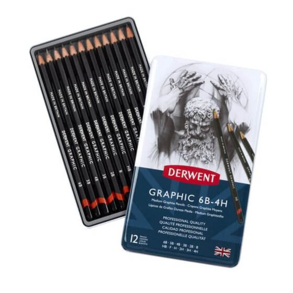 Derwent Medium Graphite Pencils 12pc