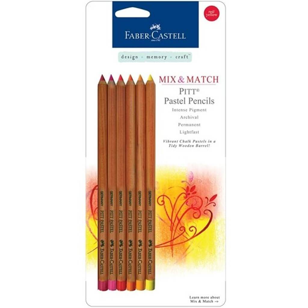 Pastel Pitt Red and Yellow Colored Pencils 6ct