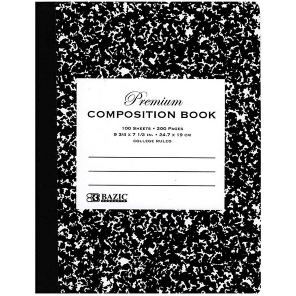 Premium Black Marble Composition Book 