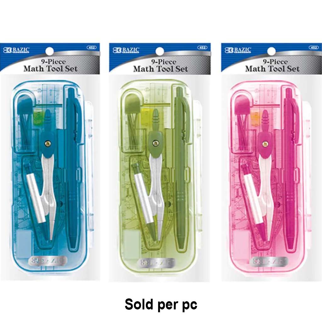 Math Tool Bright Color Sets 9pcs 