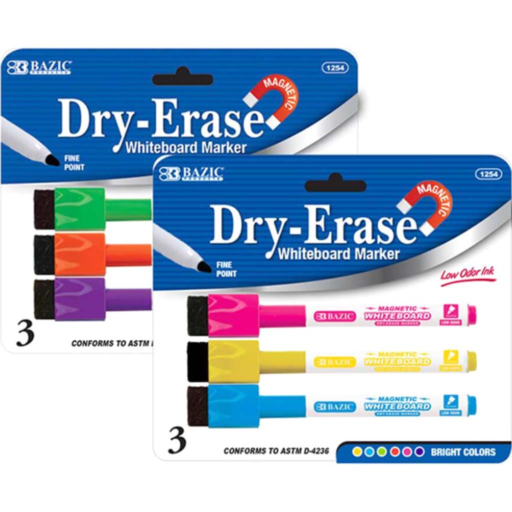 Dry Eraser Whiteboard Marker Bright Color 3pcs 