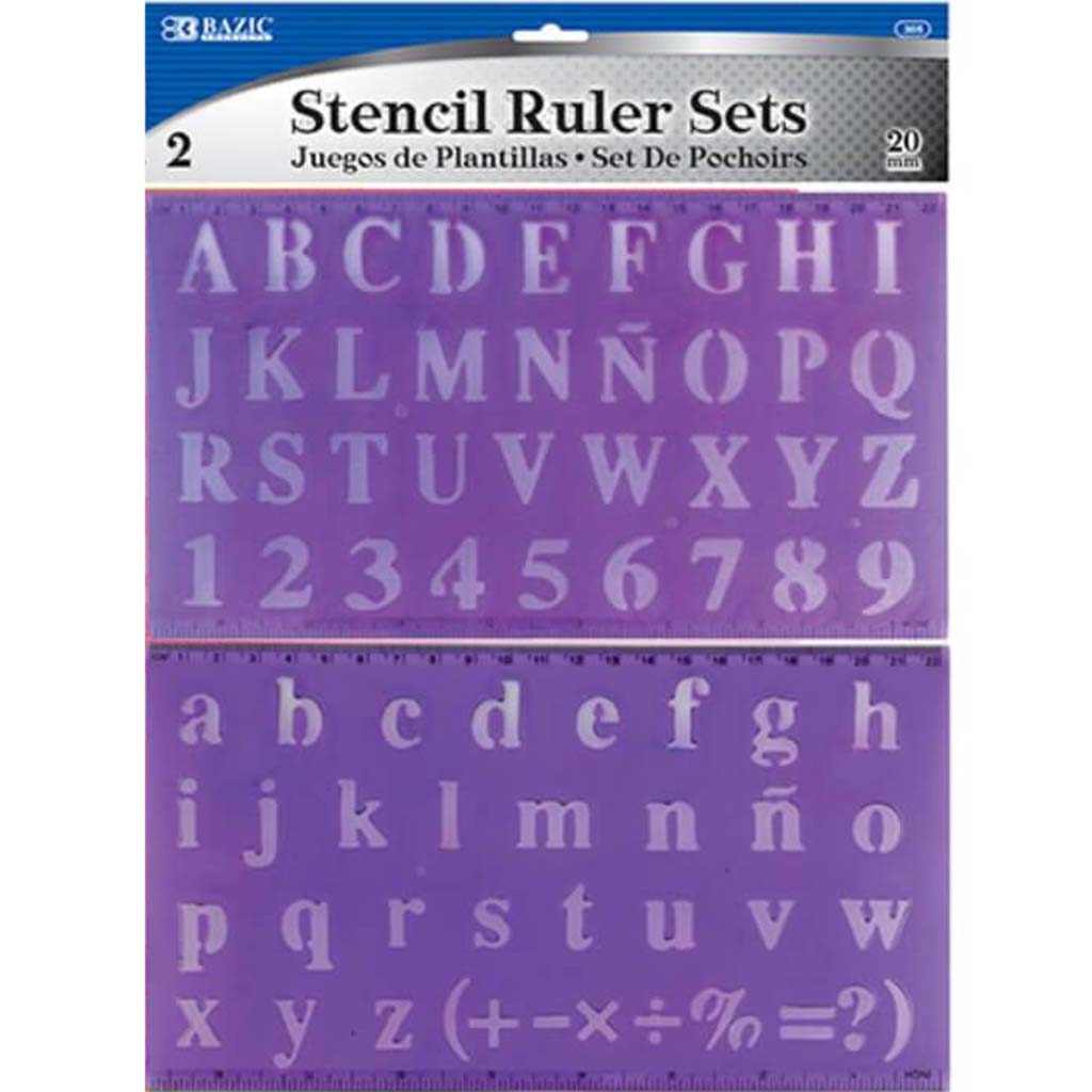 Lettering Stencil Ruler Sets 20mm 2pcs