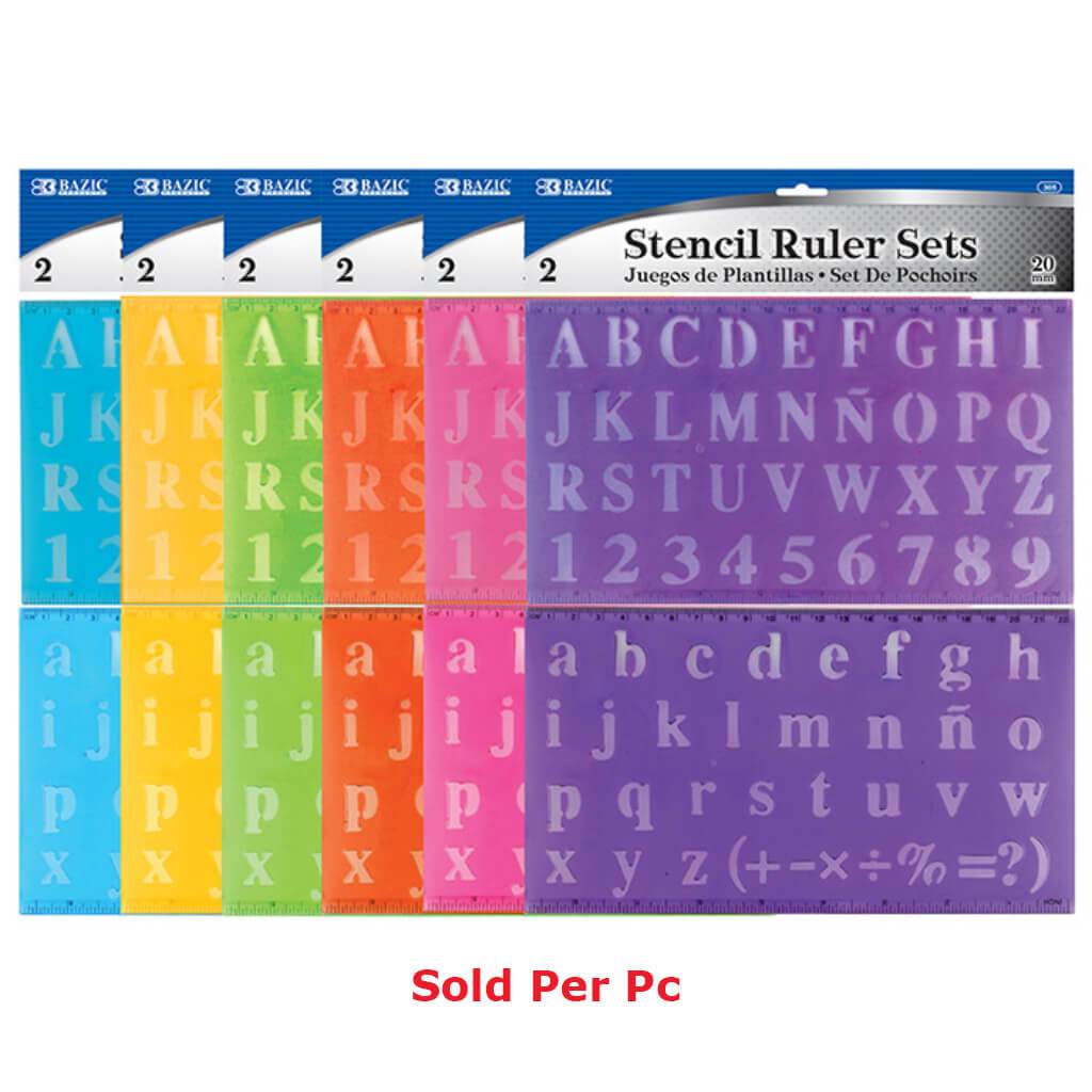 Lettering Stencil Ruler Sets 20mm 2pcs