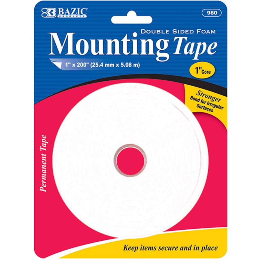 Double Sided Foam Mounting Tape 1 x 200in 