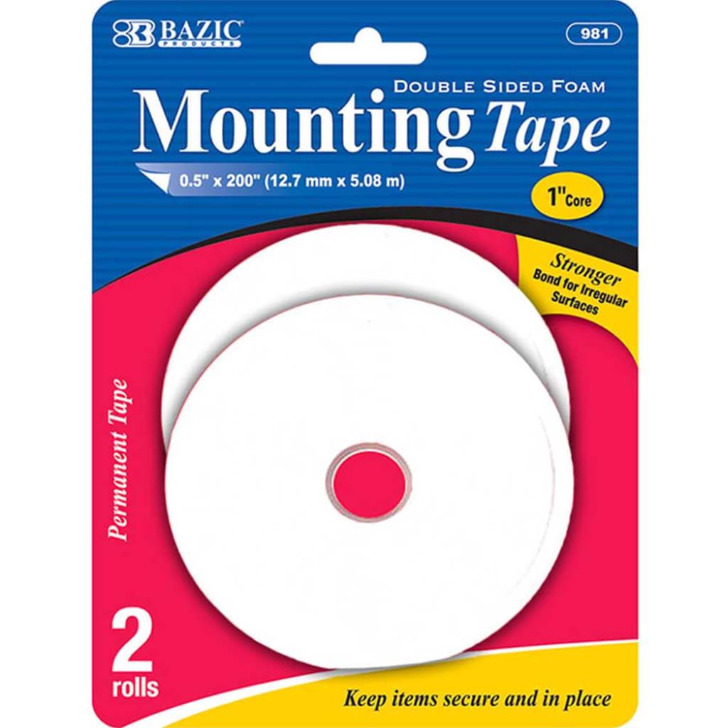 Double Sided Foam Mounting Tape 0.5in x 200in 