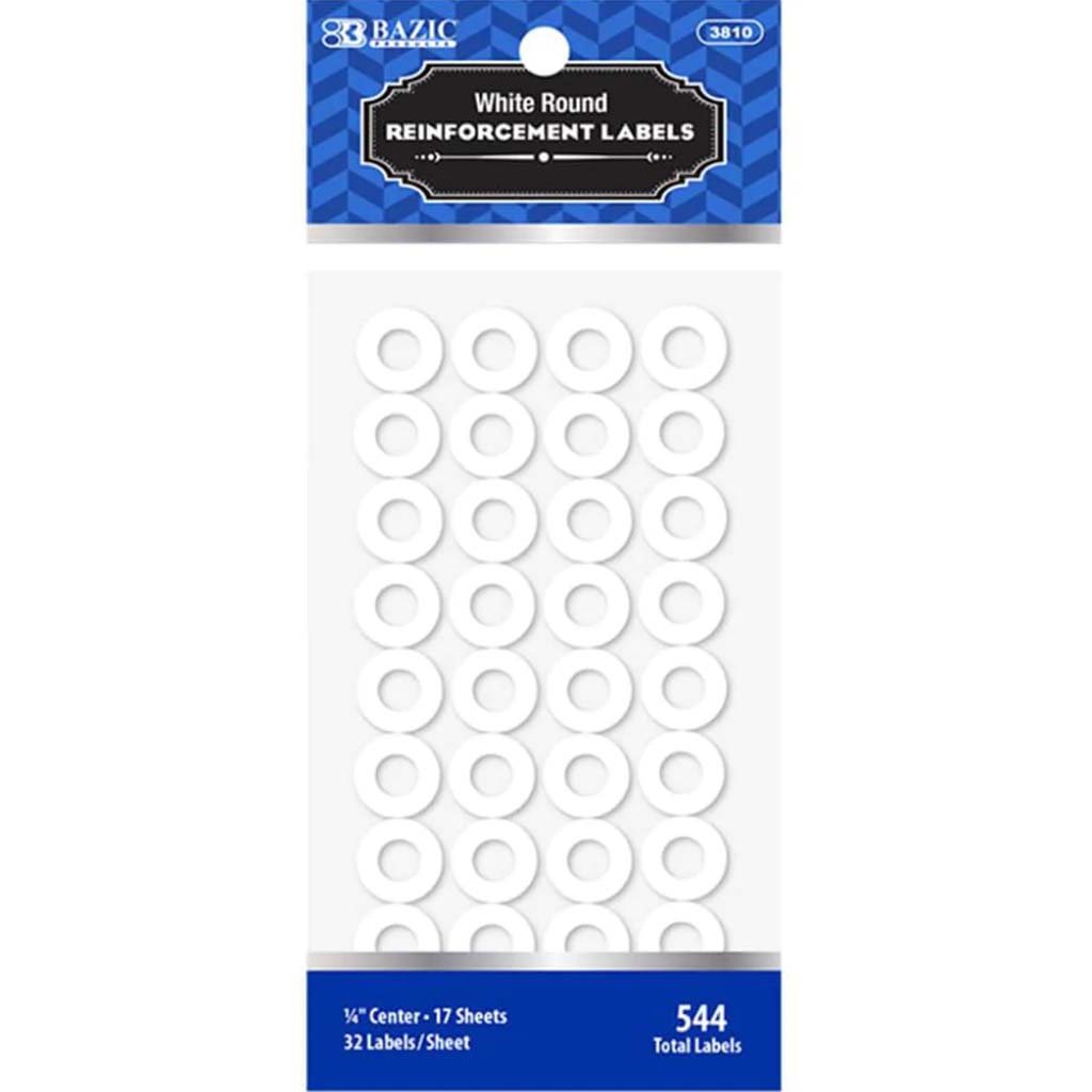 Round Reinforcement Label White 544ct 