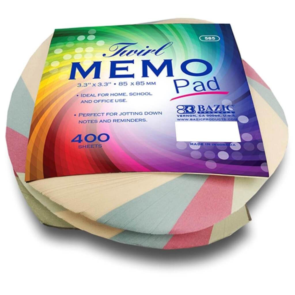 Memo Pad Twirl 3.3in x 3in 