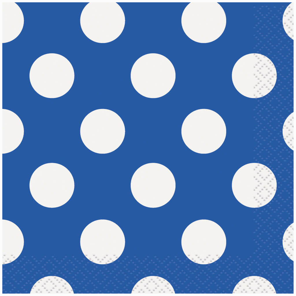 Royal Blue Dots Beverage Napkins, 16ct 