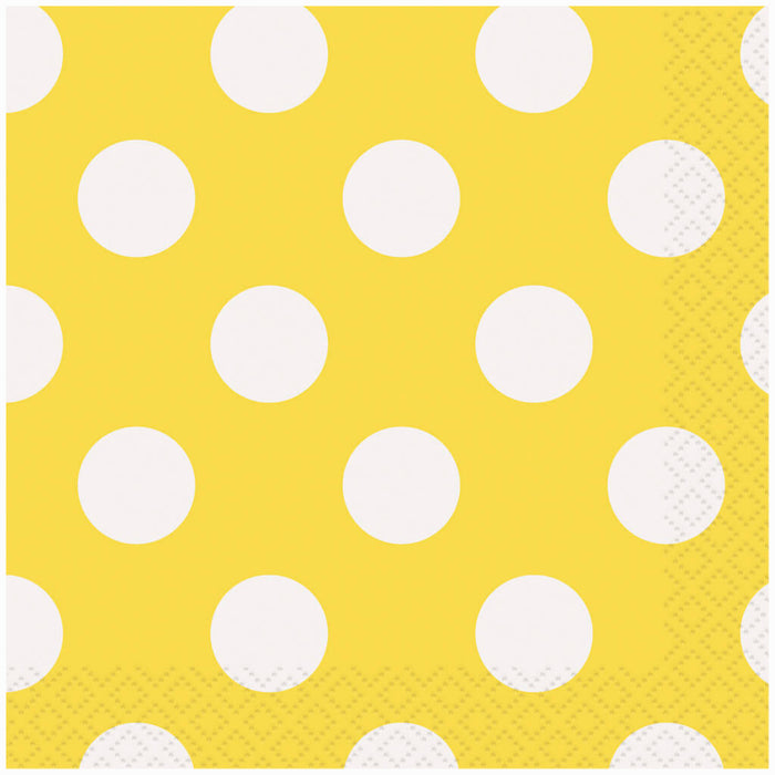 Sunflower Yellow Dots Beverage Napkins, 16ct 
