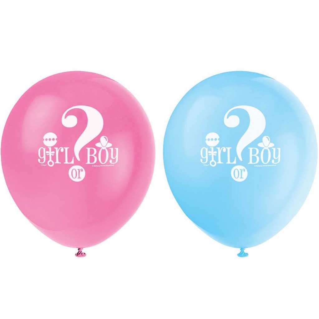 Latex Balloons 12in 8ct, Gender Reveal 