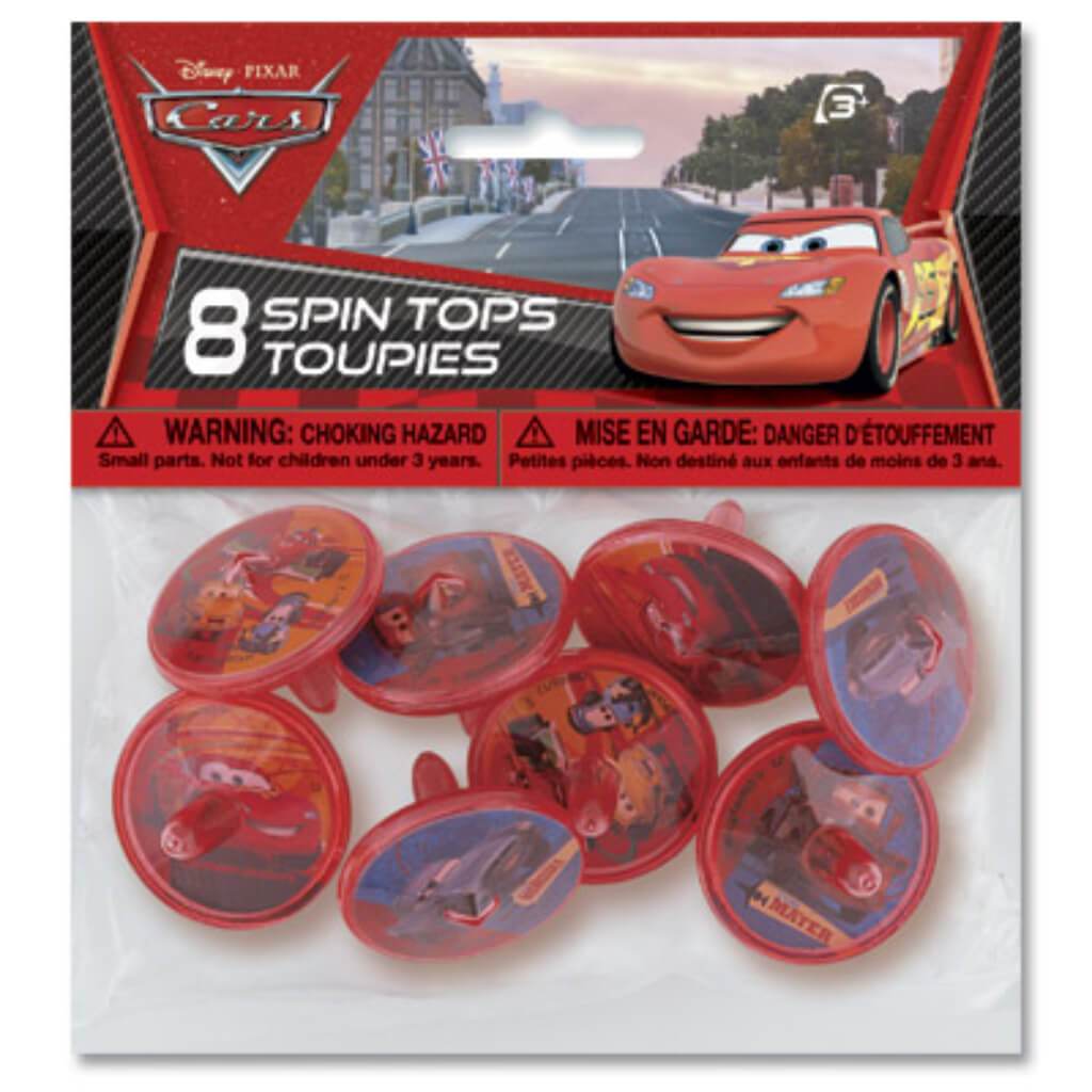 Spinn Tops 8ct, Disney Cars 