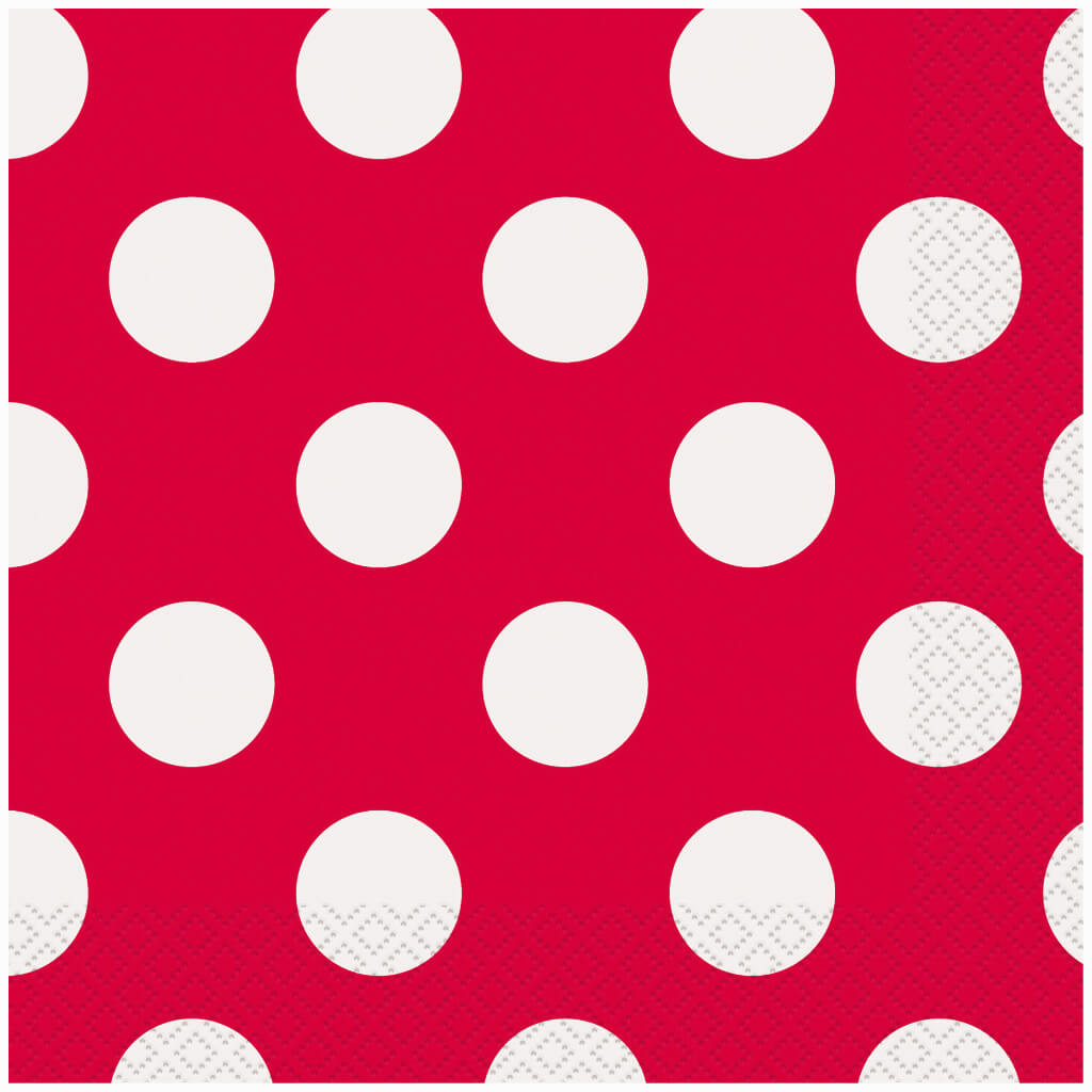 Ruby Red Dots Lunch Napkins, 16ct 