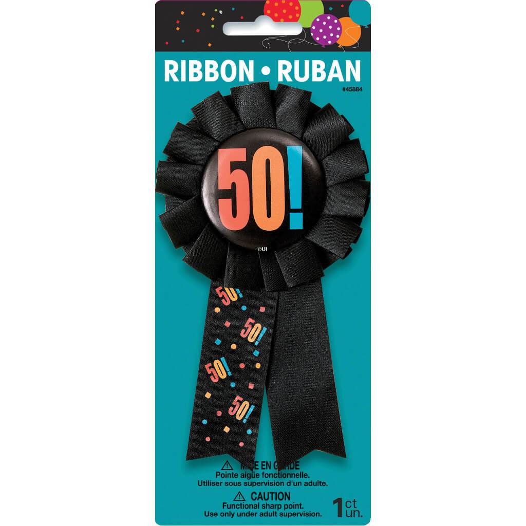 Award Ribbon, Birthday Cheer Age 50 