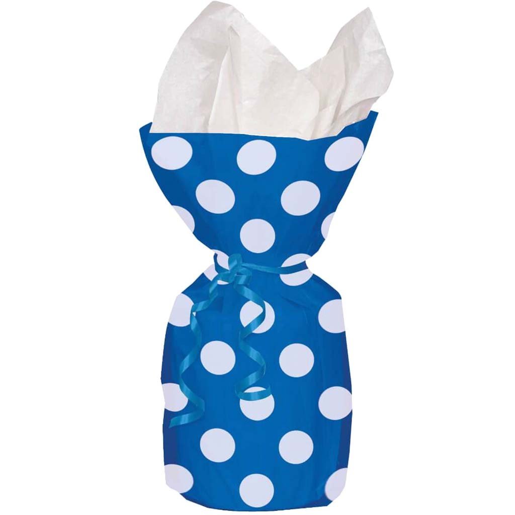 Cellophane Bags 20ct, Royal Blue Dots 