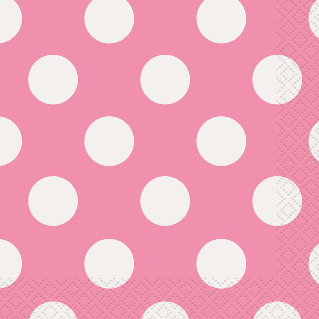 Hot Pink Dots Beverage Napkins, 16ct 