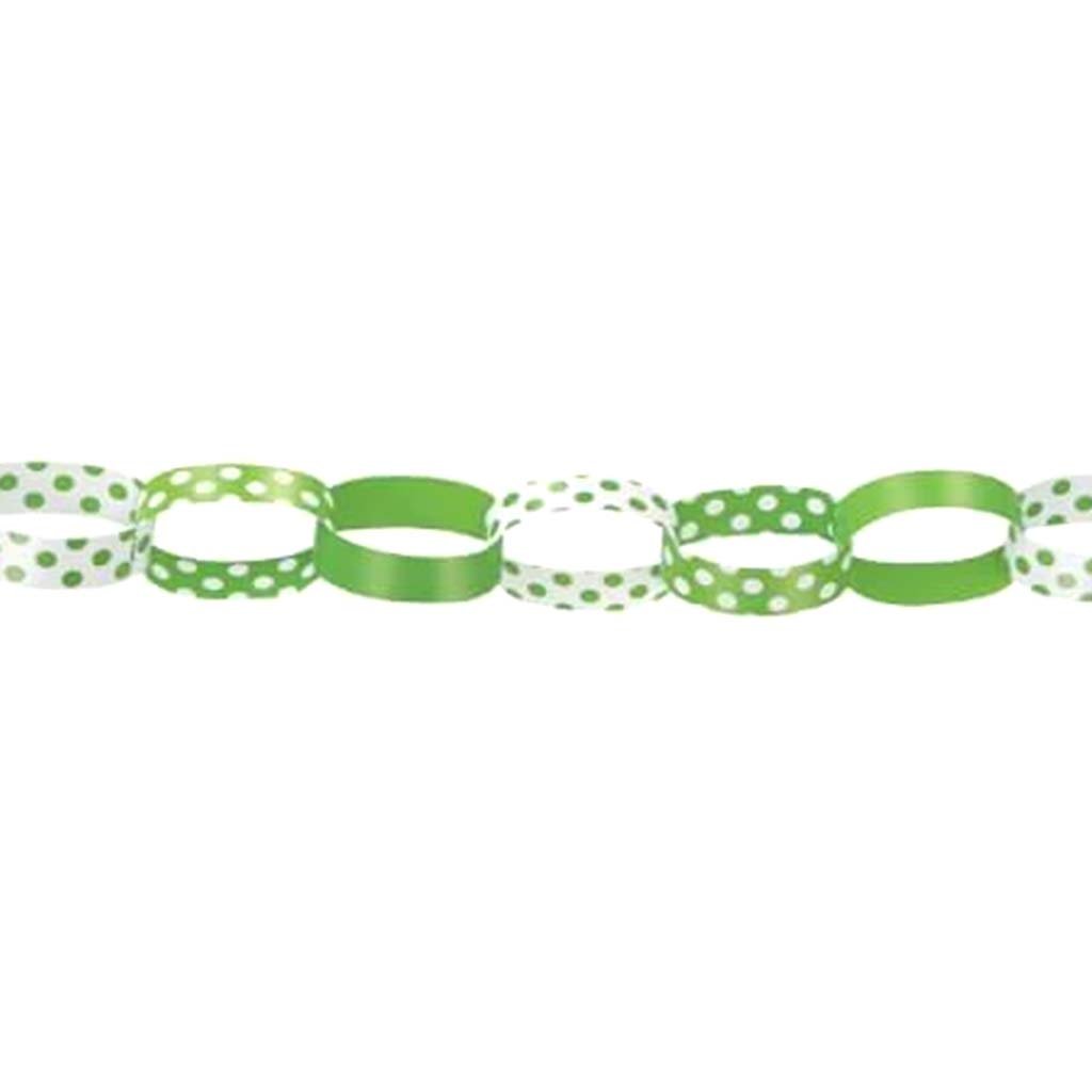 Paper Chains 5ft, Lime Green Dots 