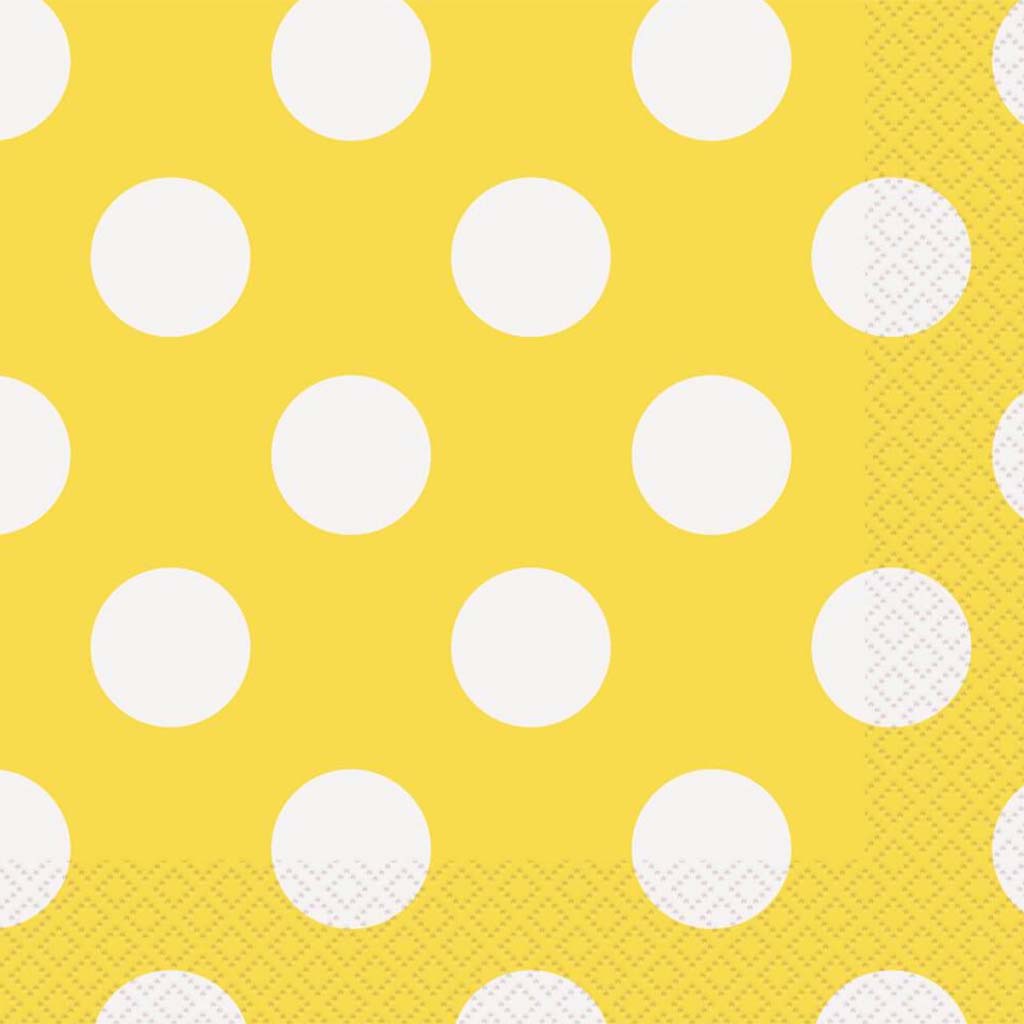 Sunflower Yellow Dots Lunch Napkins, 16ct 