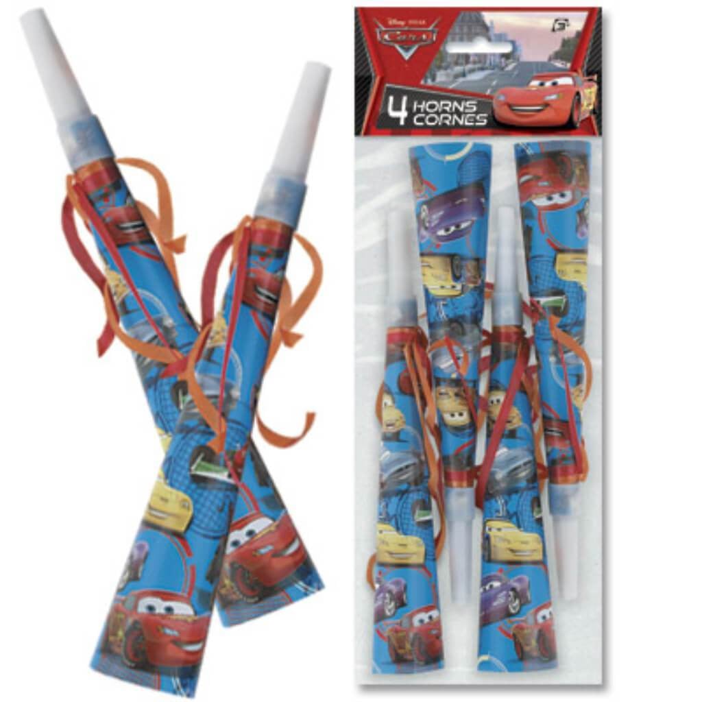 Party Horns 4ct, Disney Cars 