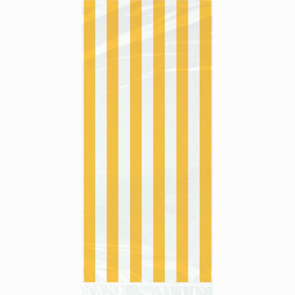 Cellophane Bags 20ct, Sunflower Yellow Stripes 