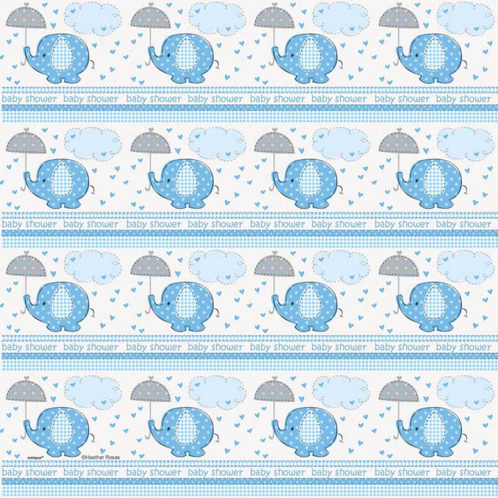 Gift Wrap 30in x 5ft, Umbrellaphants Blue 