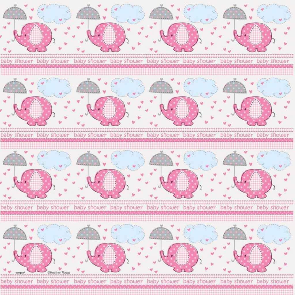 Gift Wrap 30in x 5ft, Umbrellaphants Pink 