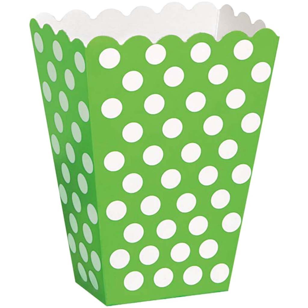 Treat Boxes 8ct, Lime Green Dots 