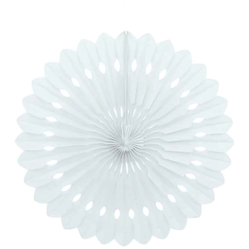 Tissue Paper Fans 16in, White 