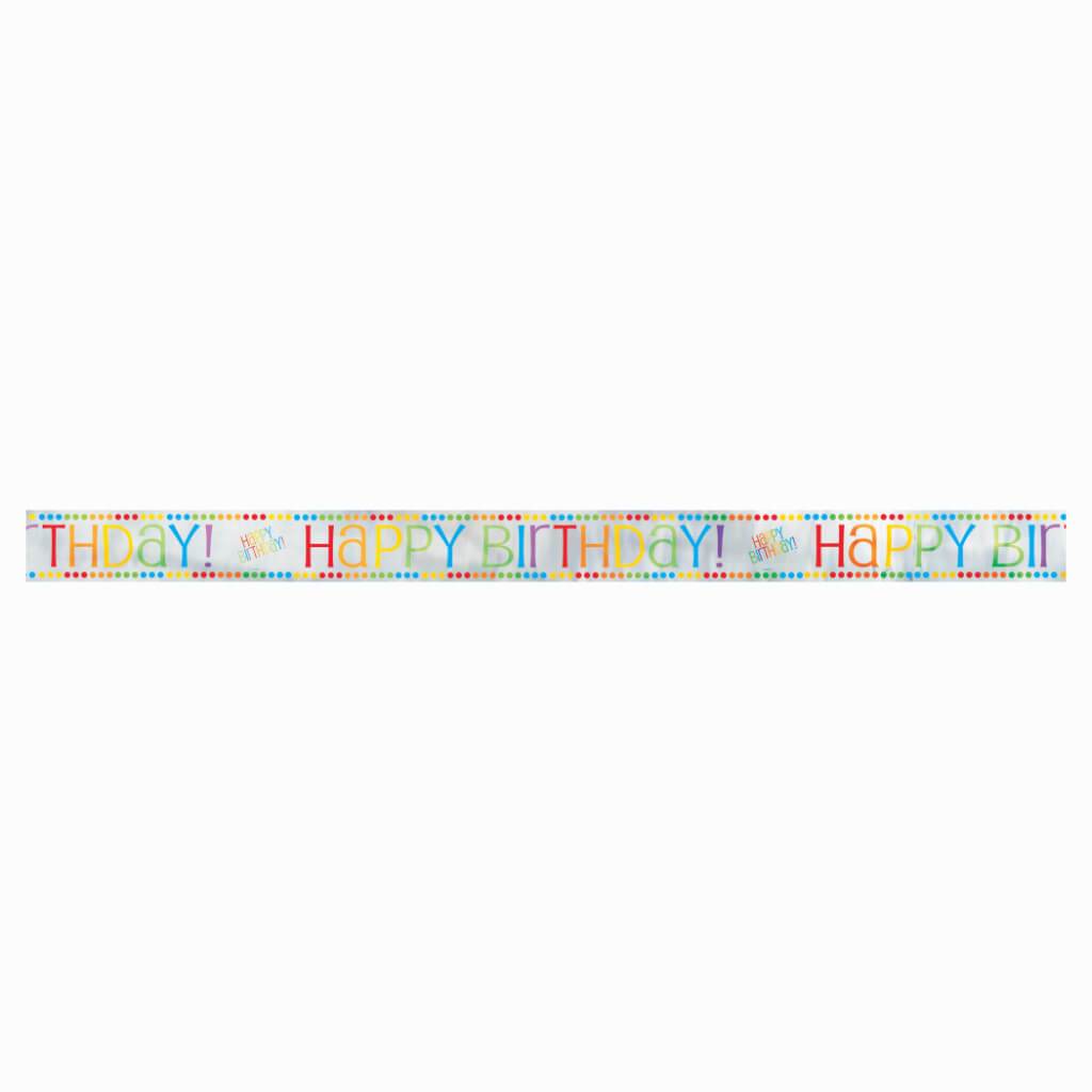 Foil Banner 12ft, Rainbow Birthday 