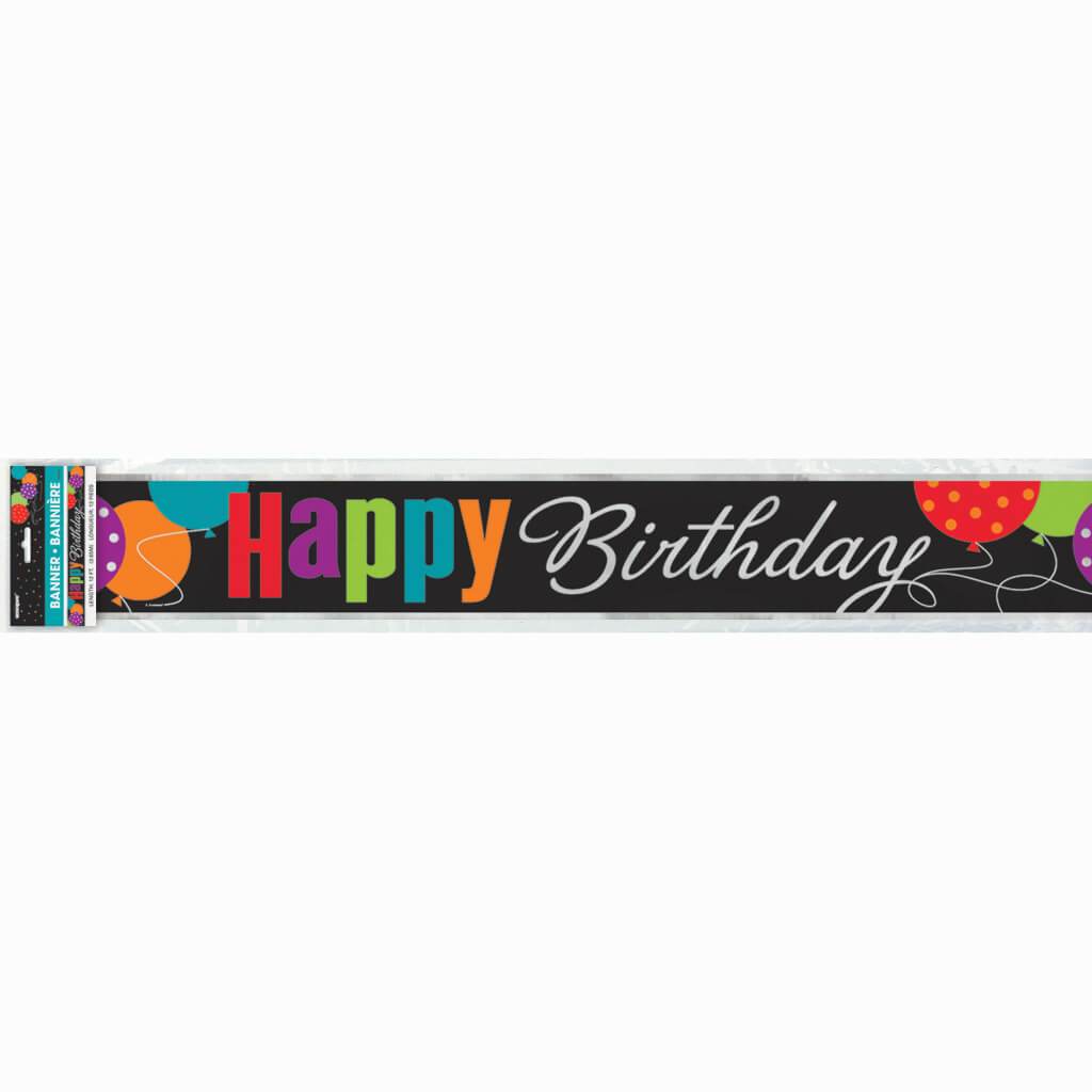 Foil Banner 12ft, Birthday Cheer 