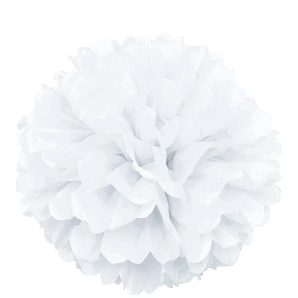 Tissue Pom Pom 16in, White 