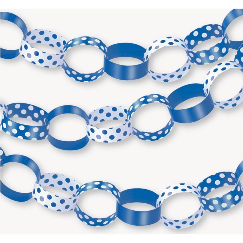 Paper Chains 5ft, Royal Blue Dots 