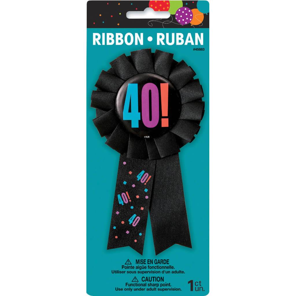 Award Ribbon, Birthday Cheer Age 40 