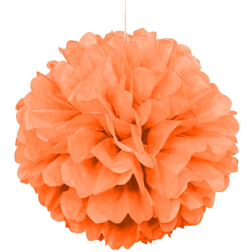 Tissue Pom Pom 16in, Orange 