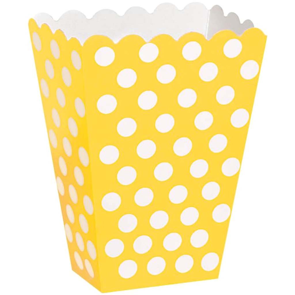 Treat Boxes 8ct, Sunflower Yellow Dots 