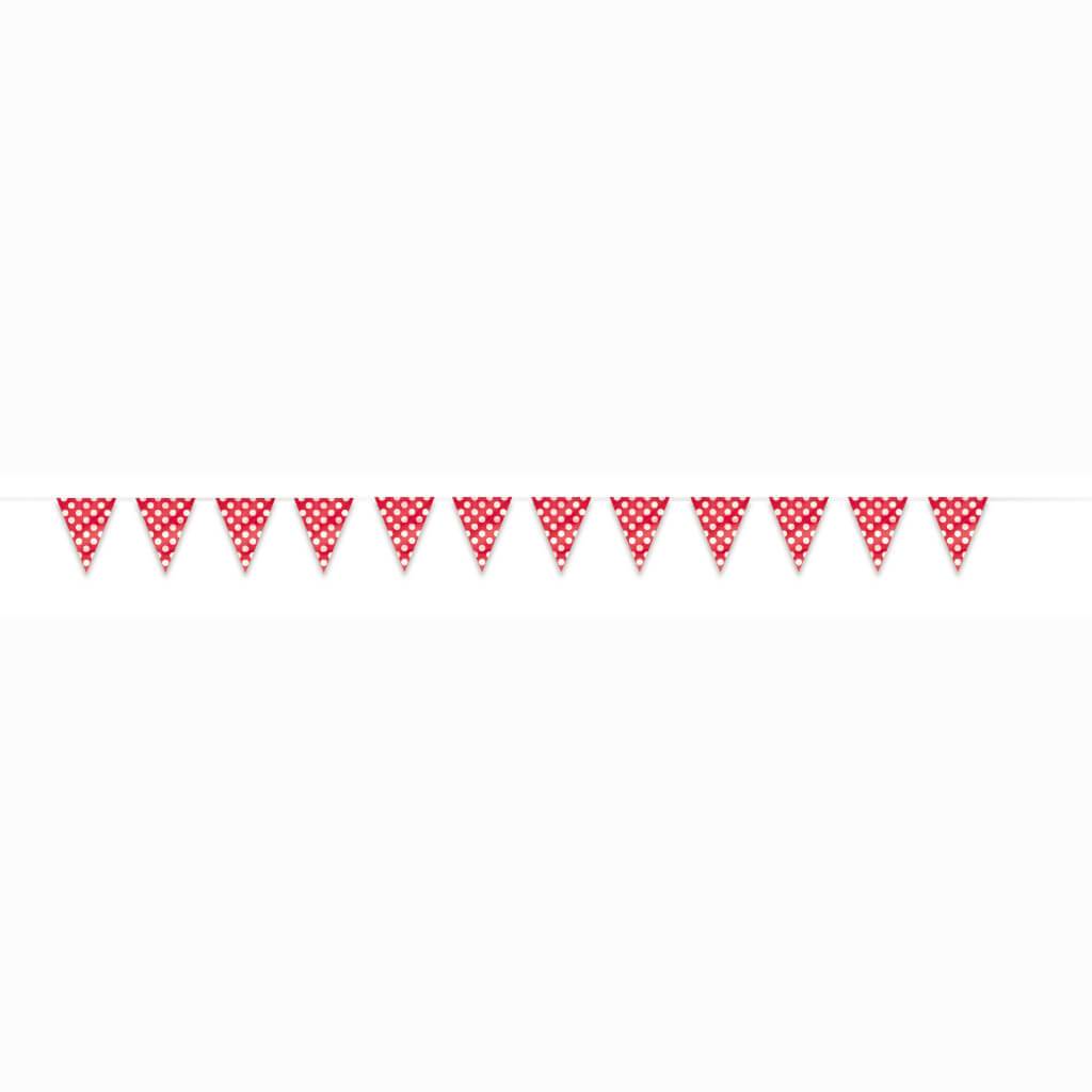 Flag Banner 12ft, Ruby Red Dots 