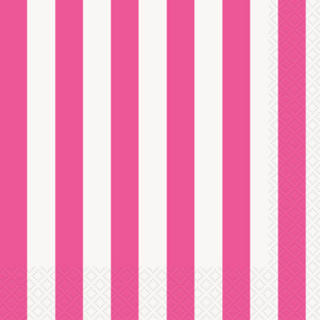 Hot Pink Stripes Lunch Napkins, 16ct 