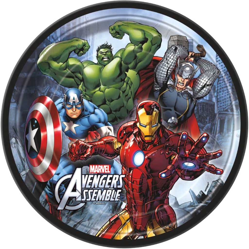 Round Dinner Plates 9in 8ct, Avengers Assemble 