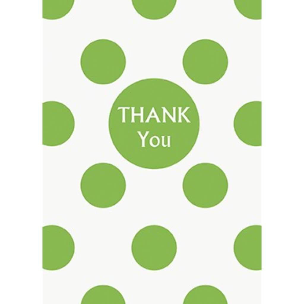 Thank You Notes 8ct, Lime Green Dots 