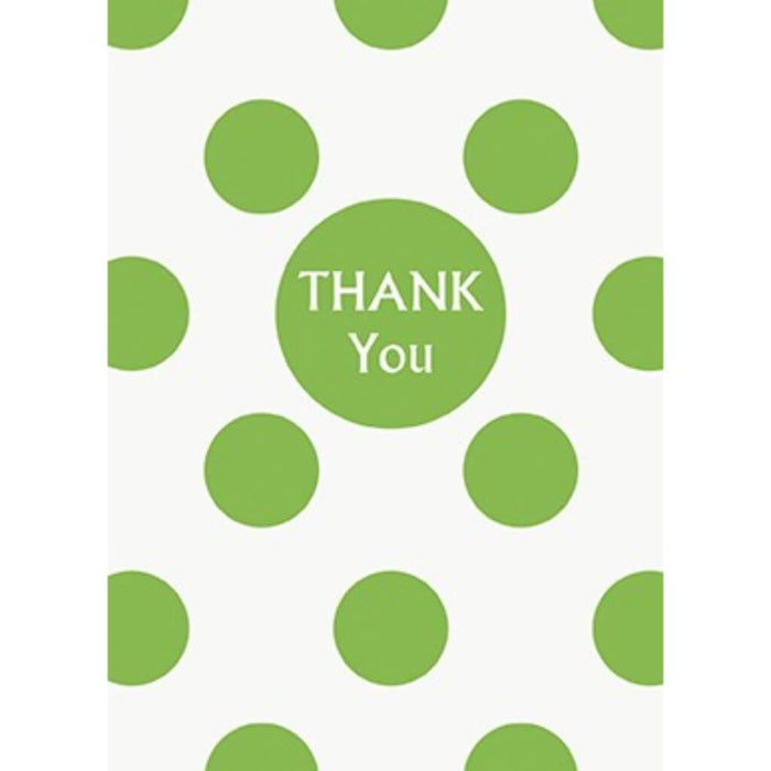 Thank You Notes 8ct, Lime Green Dots 