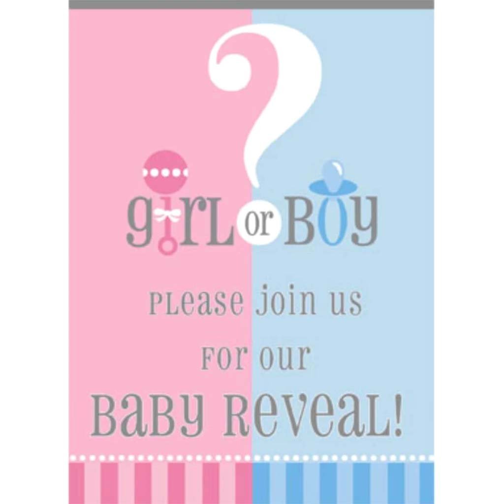 Gender Reveal Invitation, 8ct 