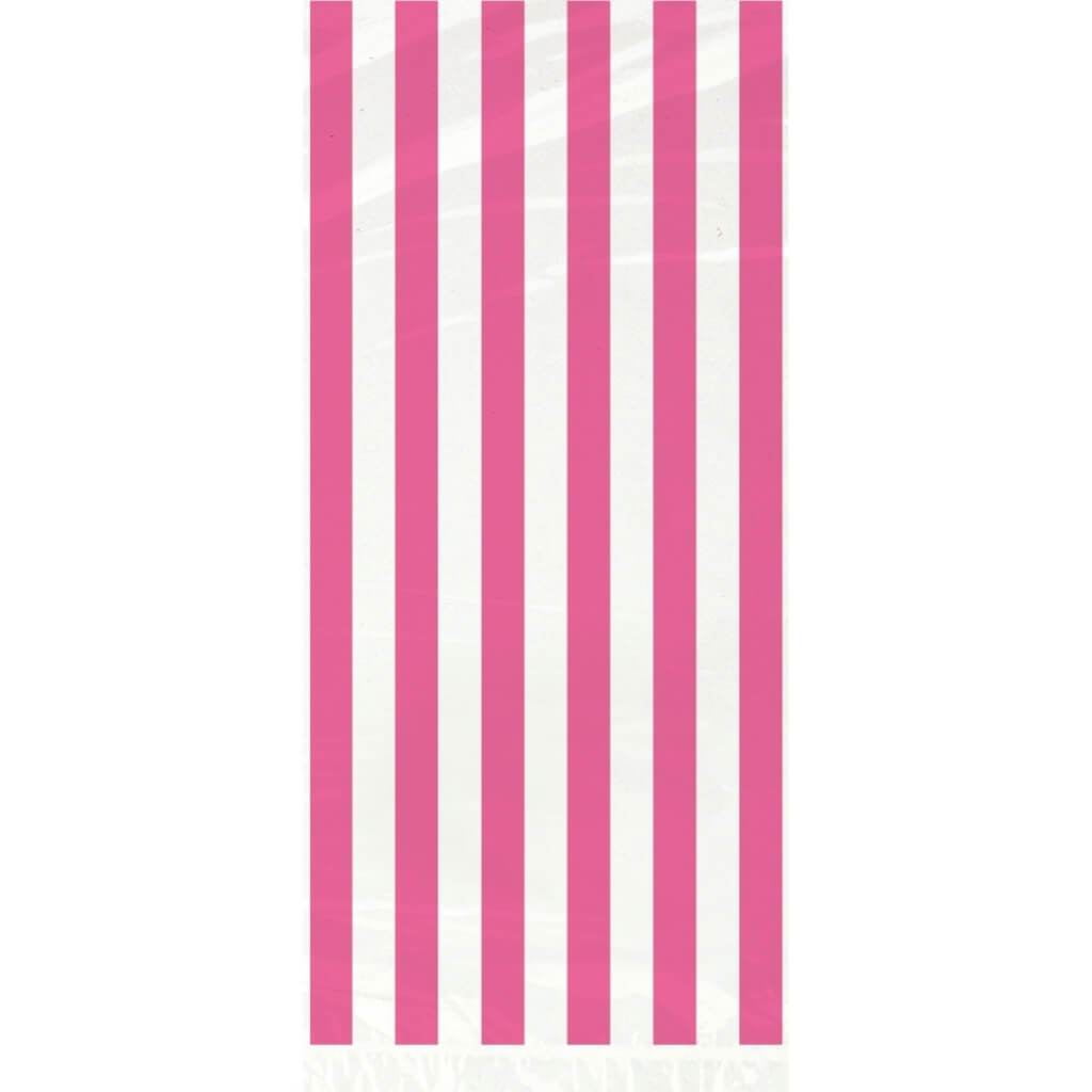 Cellophane Bags 20ct, Hot Pink Stripes 