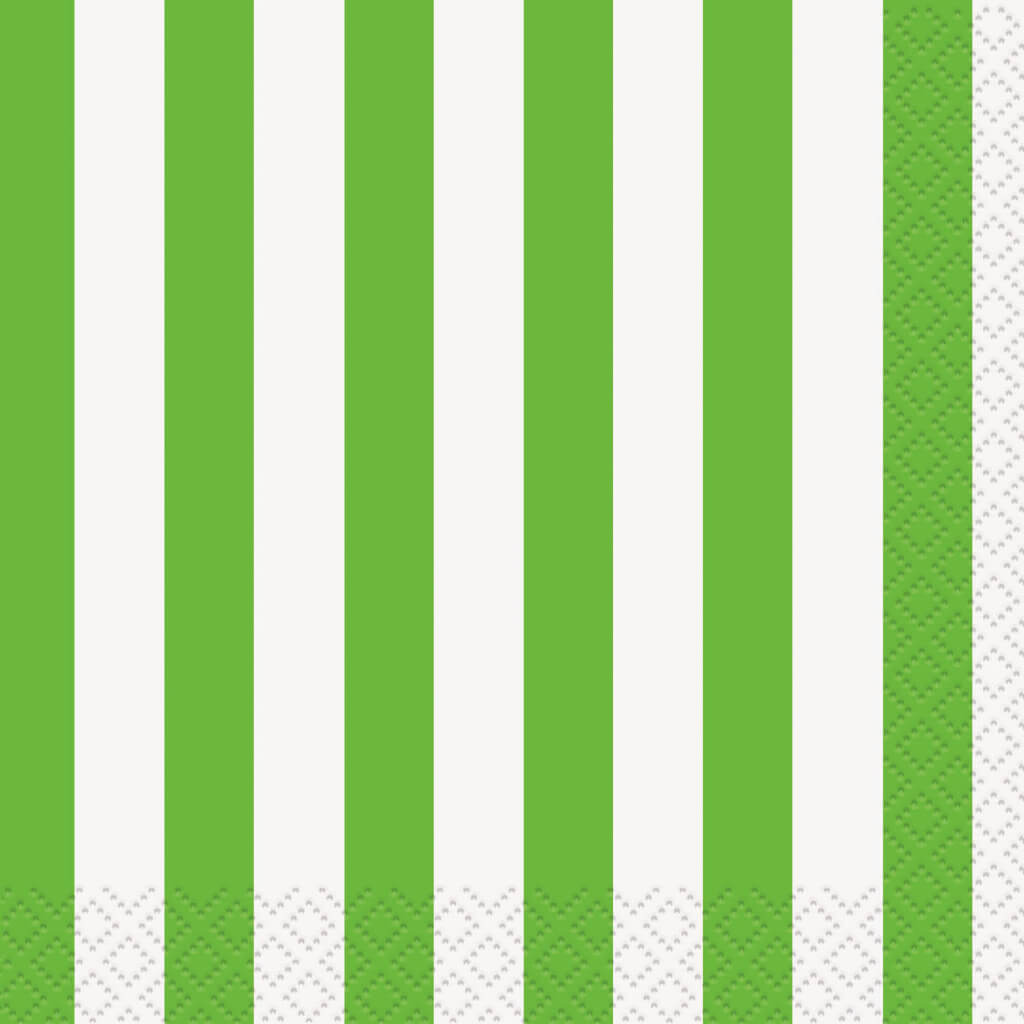 Lime Green Stripes Beverage Napkins, 16ct 