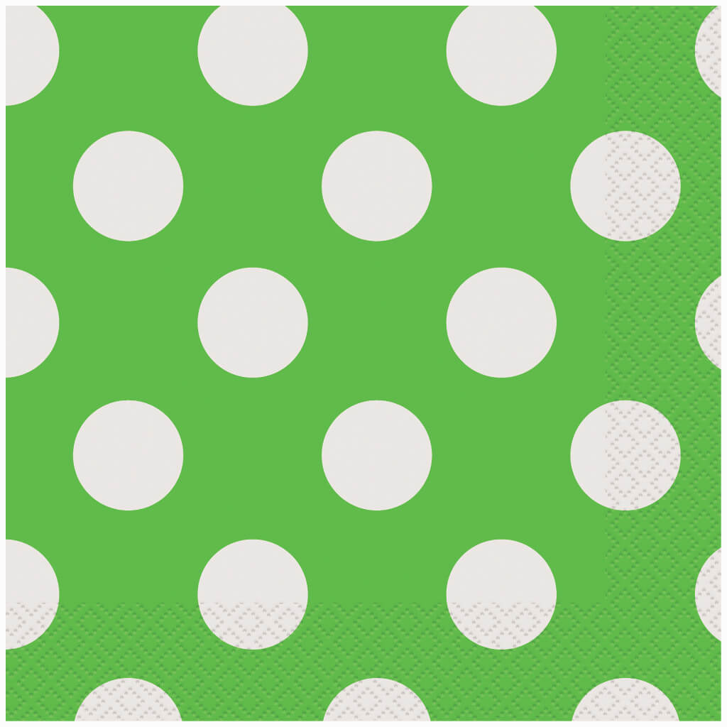 Lime Green Dots Beverage Napkins, 16ct 