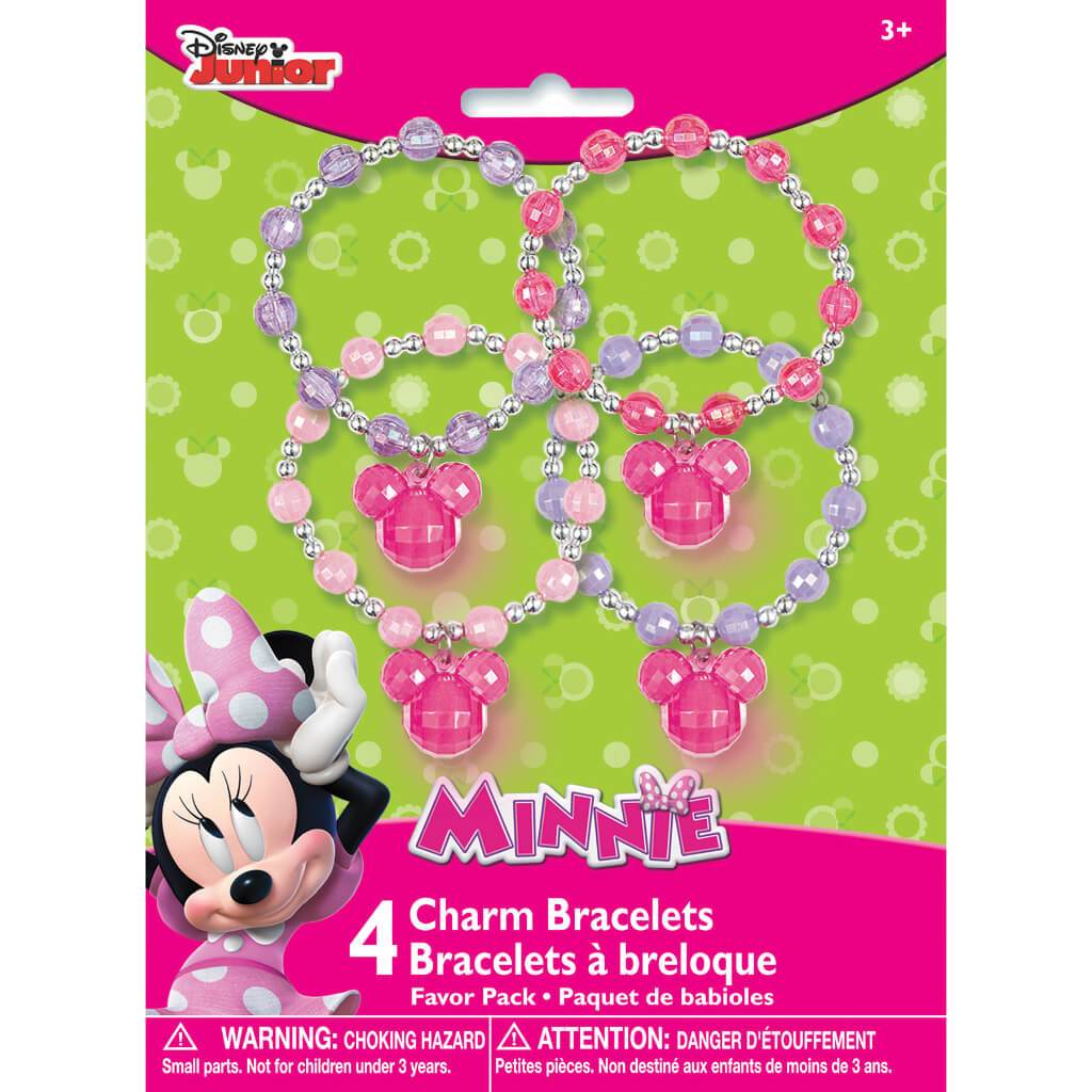 Charm Bead Bracelets 4ct, Minnie Bowtique 