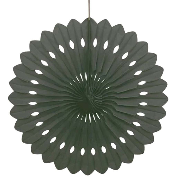 Tissue Paper Fan 16in, Black 