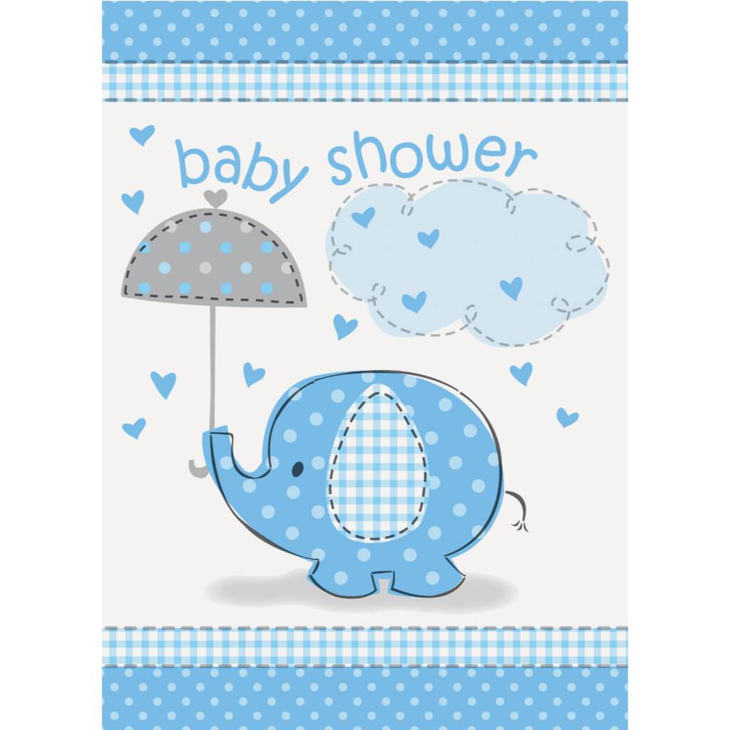 Umbrellaphants Blue Invitations, 8ct 