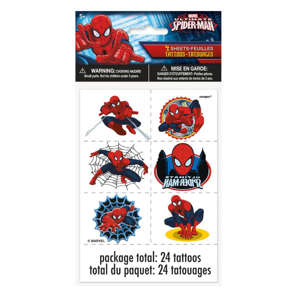 Ultimate Spider-Man Color Tattoo Sheets, 4ct 